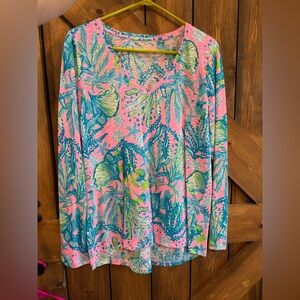 Lilly Pulitzer Tropical Print Long Sleeve Top